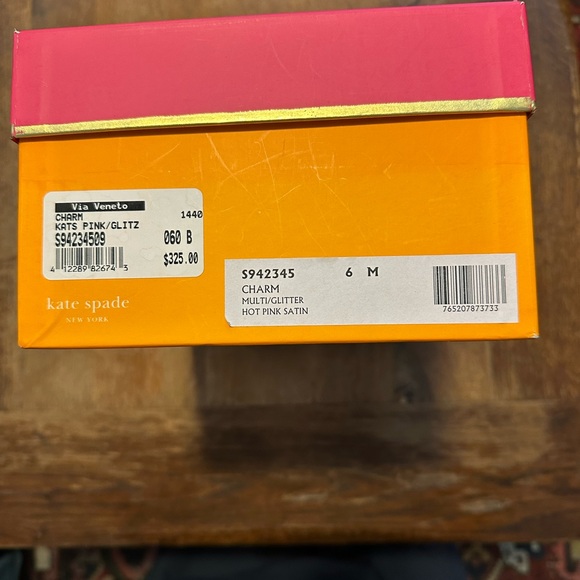 NWB KATE SPADE Hot Pink Multi Glitter Bow Heels US 6 - Picture 10 of 11